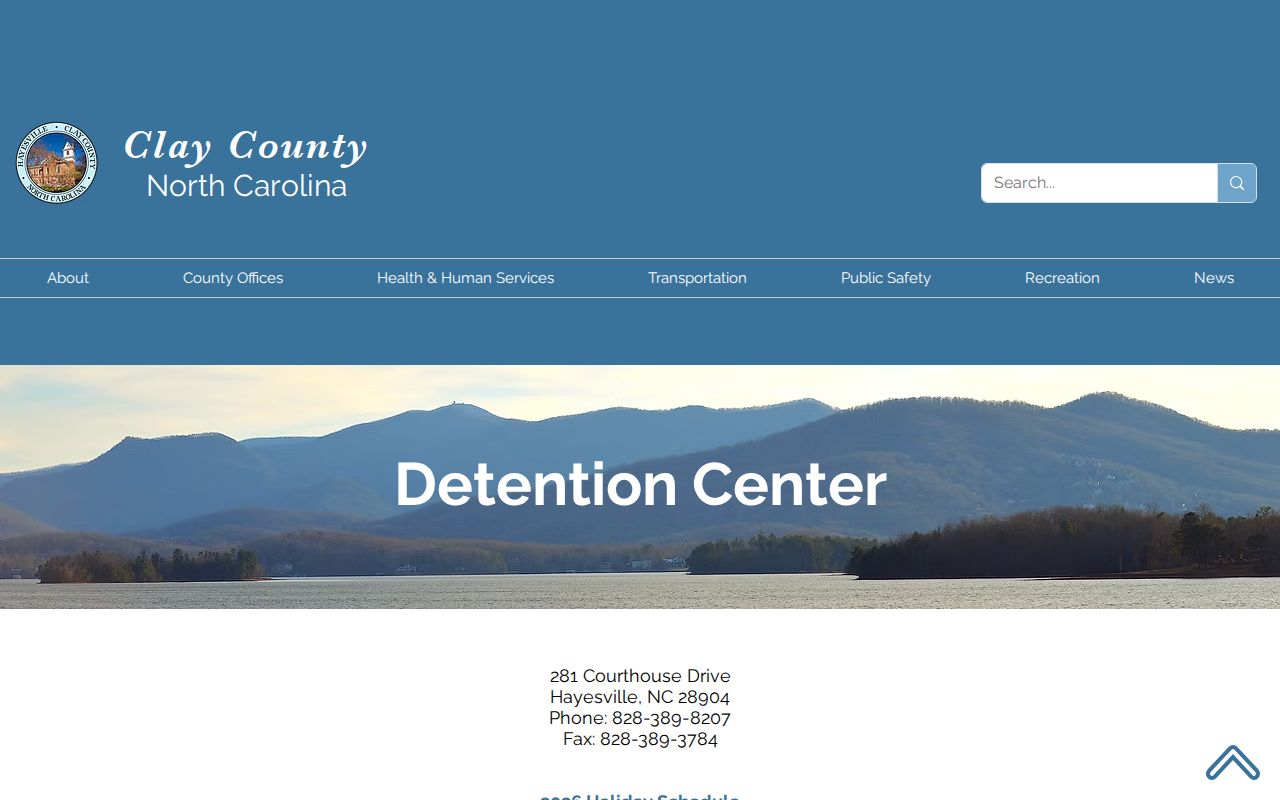 Clay County Detention Center official page source capture